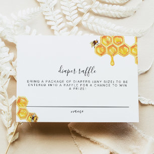 Honeycomb Bee Diaper Raffle Ticket Card