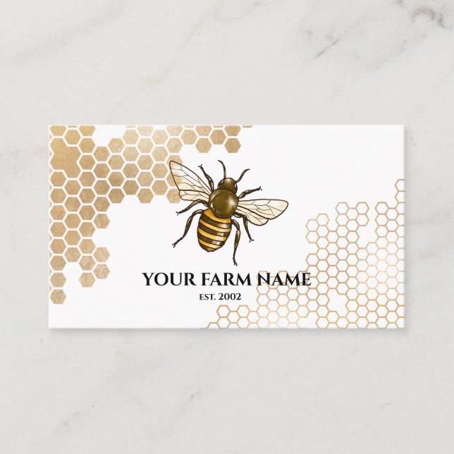 Honeycomb Bee Farm Beekeeper Apiarist Honeybees Bu Business Card (Front)