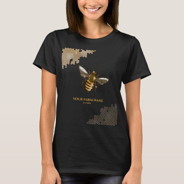 Honeycomb Bee Farm Beekeeper Apiarist Honeybees Bu T-Shirt (Front)