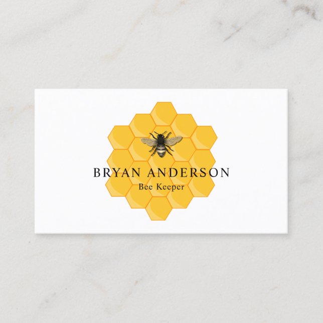 Honeycomb Bee Keeper Business Card (Front)
