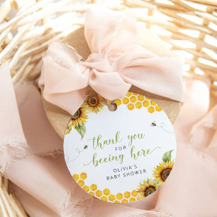 Honeycomb Bee Summer Baby Shower Thank You Favour Tags