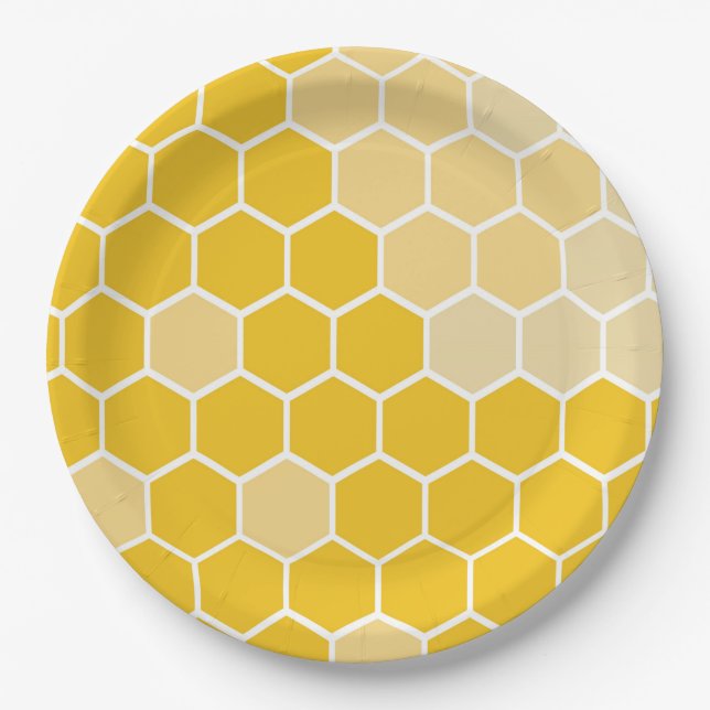 Honeycomb Bee Themed Party Plates (Front)