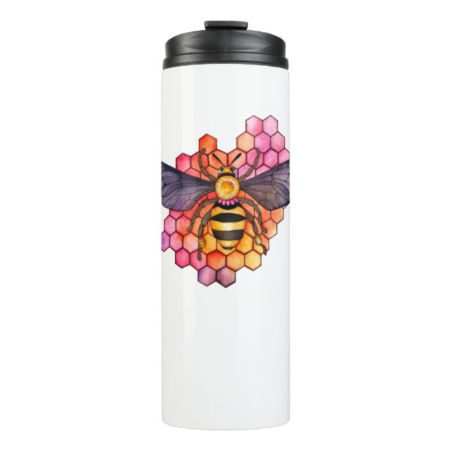 Honeycomb Bee Thermal Tumbler (Front)