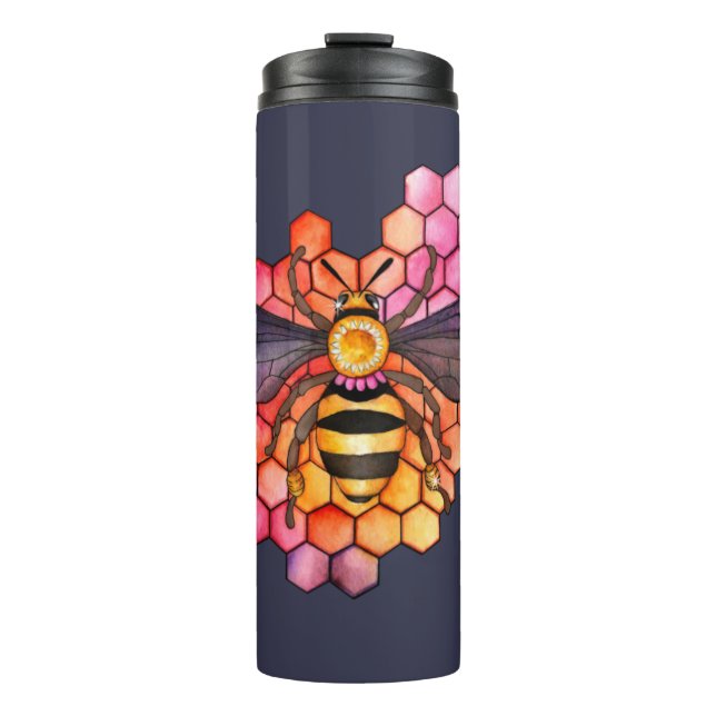 Honeycomb Bee Thermal Tumbler (Front)