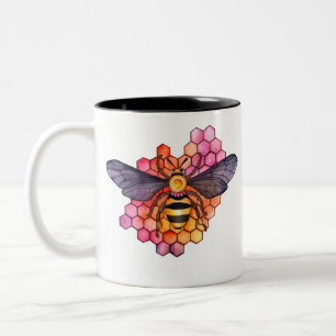 Honeycomb Bee Two-Tone Coffee Mug
