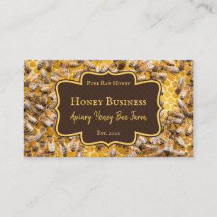 Honeycomb beekeeper pureraw farm Apiary Business Card