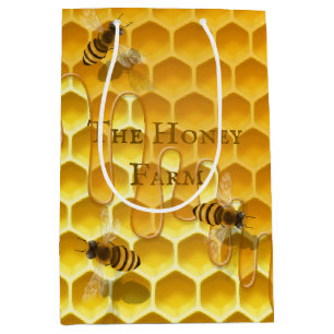 Honeycomb & Bees Custom Beekeeper Shopping Bag