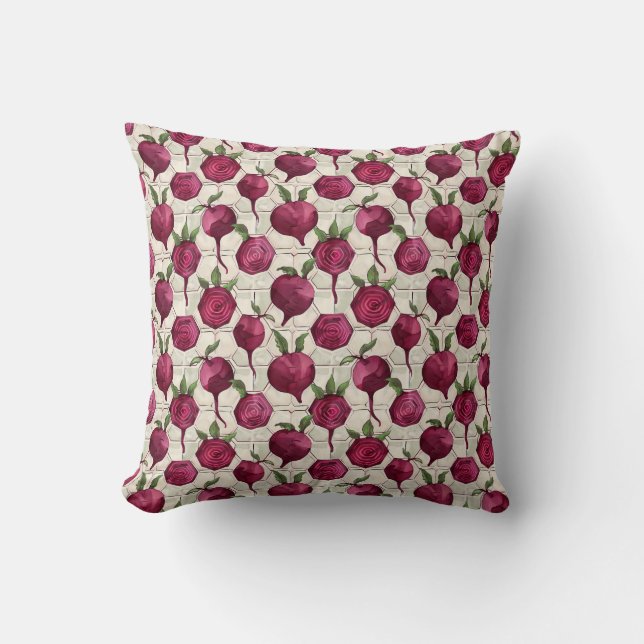 Honeycomb Beetroots Pillow (Front)