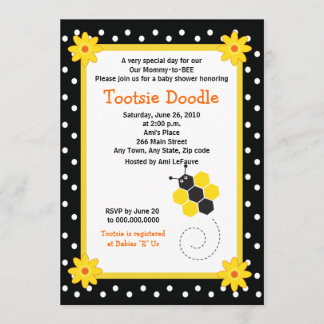 Honeycomb Bumble Bee 5x7 Baby Shower Invitation
