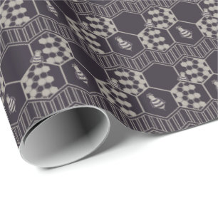 Honeycomb Bumble Bee Honeycomb Wrapping Paper