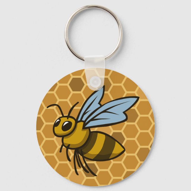 Honeycomb Bumble Bee Key Ring (Front)