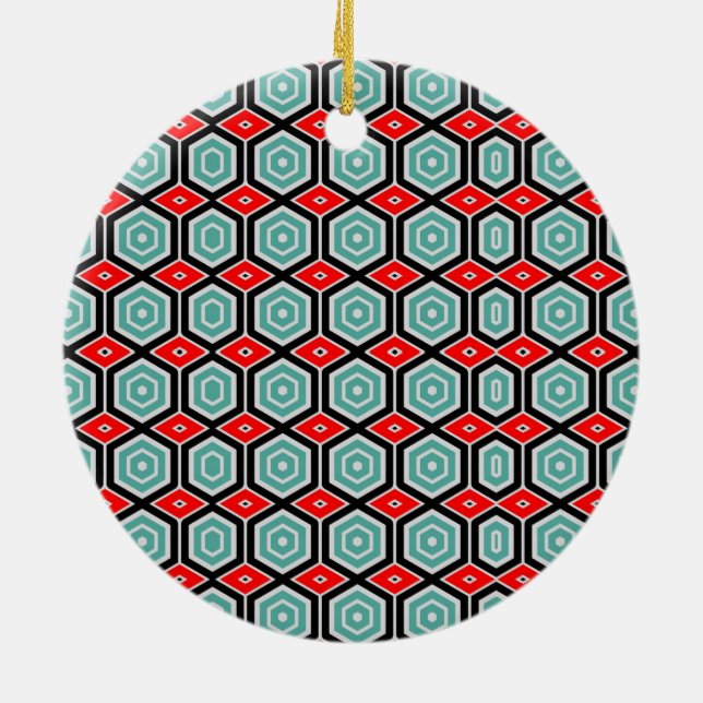 Honeycomb Ceramic Circle Ornament (Back)