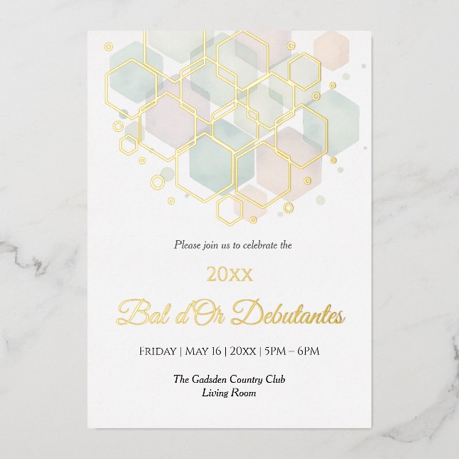 Honeycomb Corporate Elegance Gold Geometric  (Front)