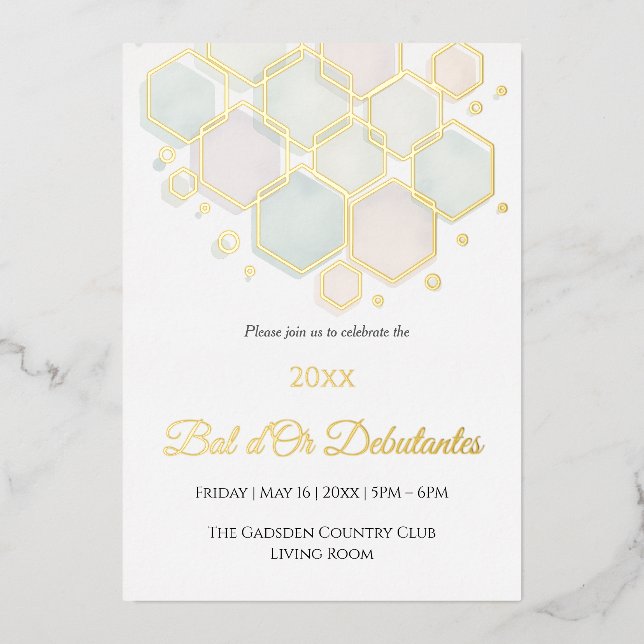 Honeycomb Corporate Elegance Gold Geometric  (Front)