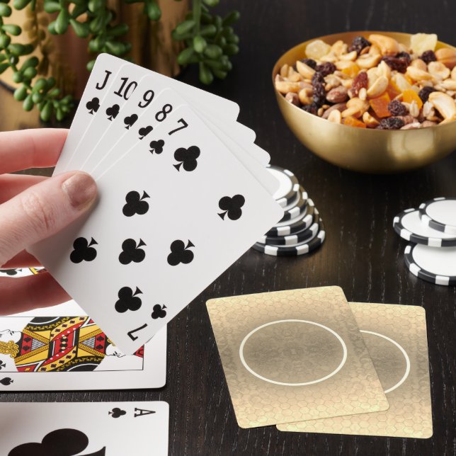 Honeycomb Damask Light Ring Playing Cards (In Situ)
