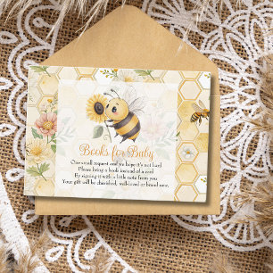 Honeycomb Floral Bee Baby Shower Books For Baby Enclosure Card