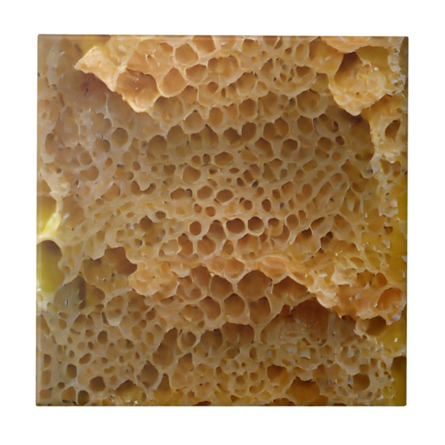 Honeycomb gold abstract digital art  tile (Front)