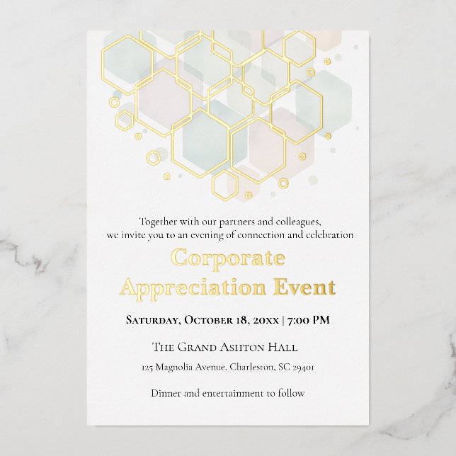Honeycomb Gold Foil Corporate Appreciation Event (Front)
