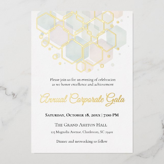 Honeycomb Gold Foil Corporate Gala Business Event (Front)