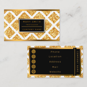 Honeycomb Gold Glitter Boho Popular Collection Business Card
