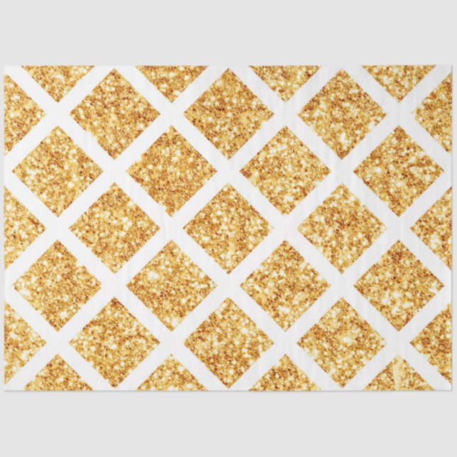Honeycomb Gold Glitter Boho Popular Collection Tissue Paper (Front)