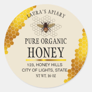 Honeycomb Gold  Honey Bee Apiary Product Label
