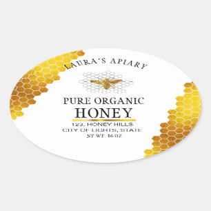 Honeycomb Gold  Honey Bee Apiary Product Label