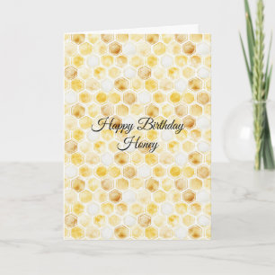 Honeycomb Gold Yellow Birthday Card