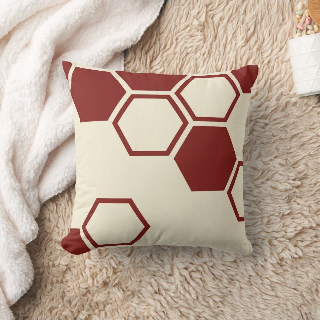 Honeycomb hexagon geometric beige cushion (Blanket)