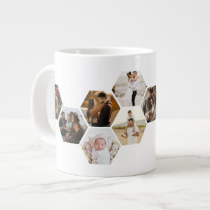Honeycomb Hexagon Photo Collage 11 Pictures Large  Large Coffee Mug