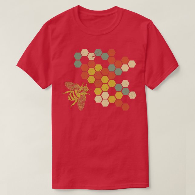 Honeycomb Honey Bee Hobby Beekeeper T-Shirt (Design Front)