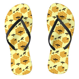 Honeycomb Honey Bees Insect Lover Yellow Beekeeper Jandals