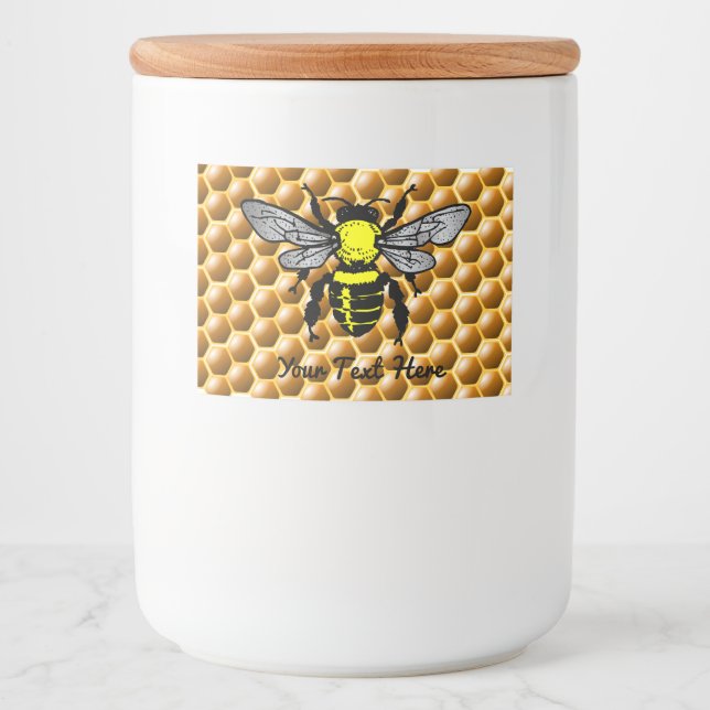 Honeycomb Honey Jar Bee Labels (Front)