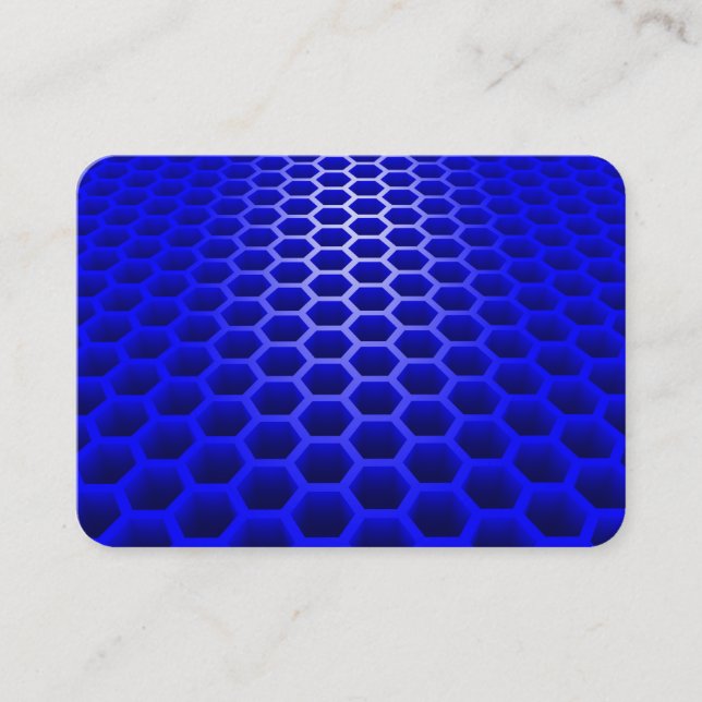Honeycomb in Perspective Blue Business Card (Front)