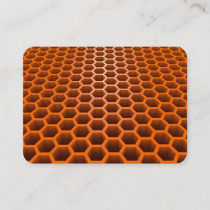 Honeycomb in Perspective Orange Business Card
