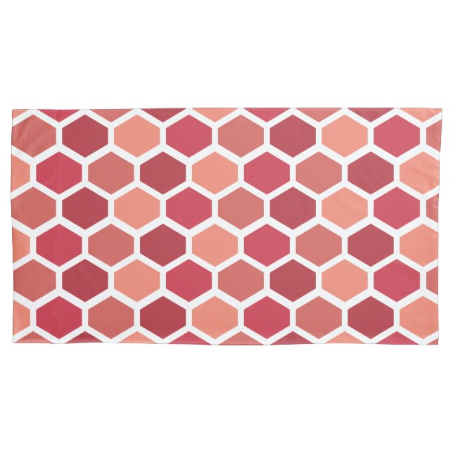 Honeycomb in Reds Pillowcase (Front-Left)