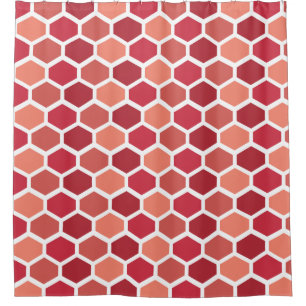 Honeycomb in Reds Shower Curtain