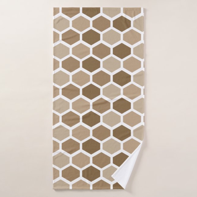 Honeycomb in Sand Bath Towel Set (Bath Towel)