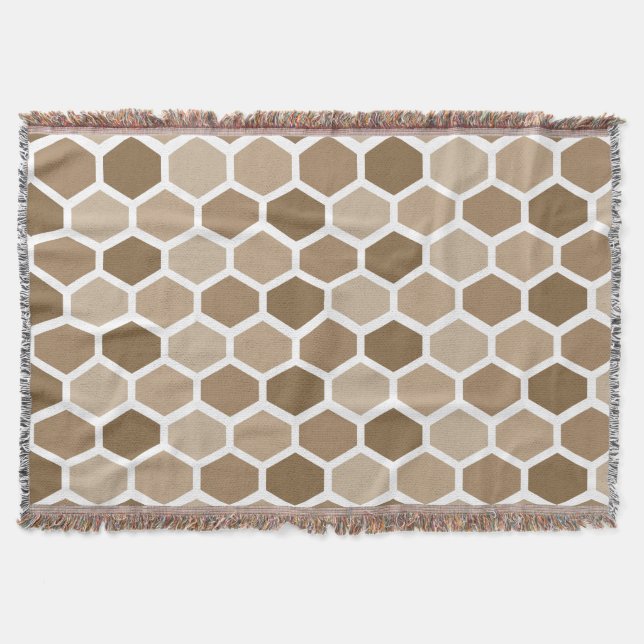 Honeycomb in Sand Throw Blanket (Front)