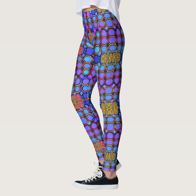 Honeycomb Kaleidoscope  Leggings (Left)