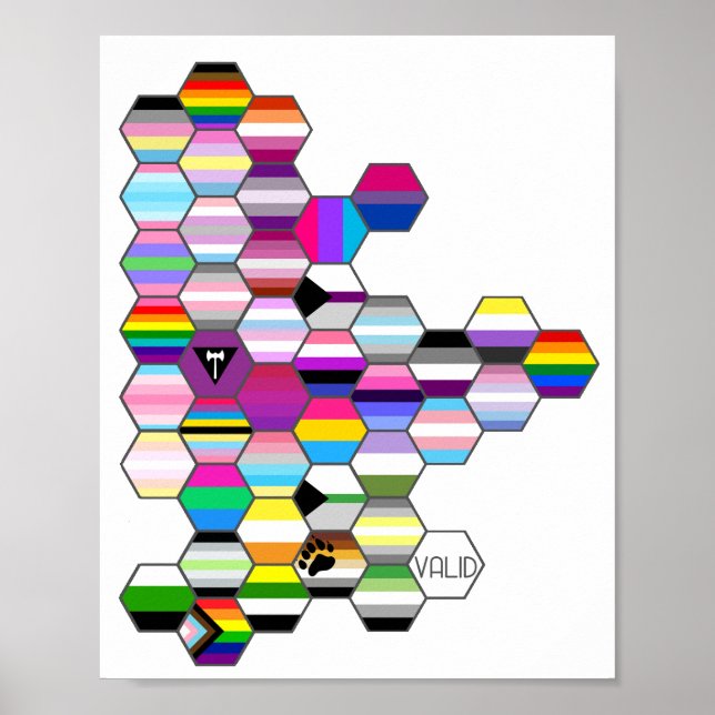Honeycomb LGBT Pride Flag Poster (Front)