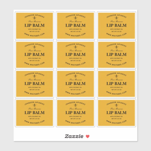 Honeycomb Lip Beeswax Balm Labels (Sheet)
