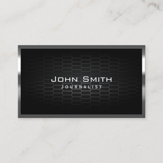 Honeycomb Metal Cells Journalist Business Card (Front)