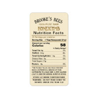 Honeycomb Nutrition facts - Infant & Storage Info
