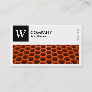 Honeycomb Orange  - Logo and Panel v2 - Black Business Card