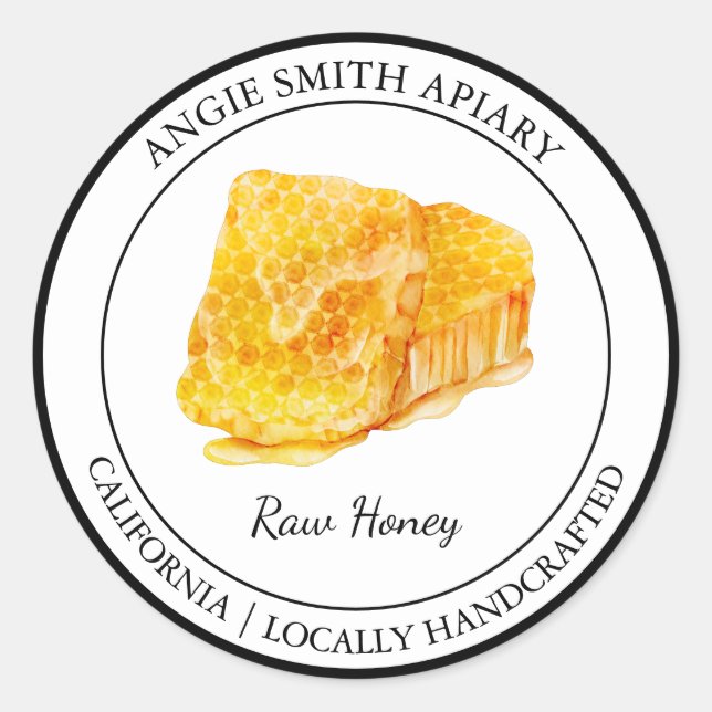Honeycomb Organic Honey Modern label (Front)
