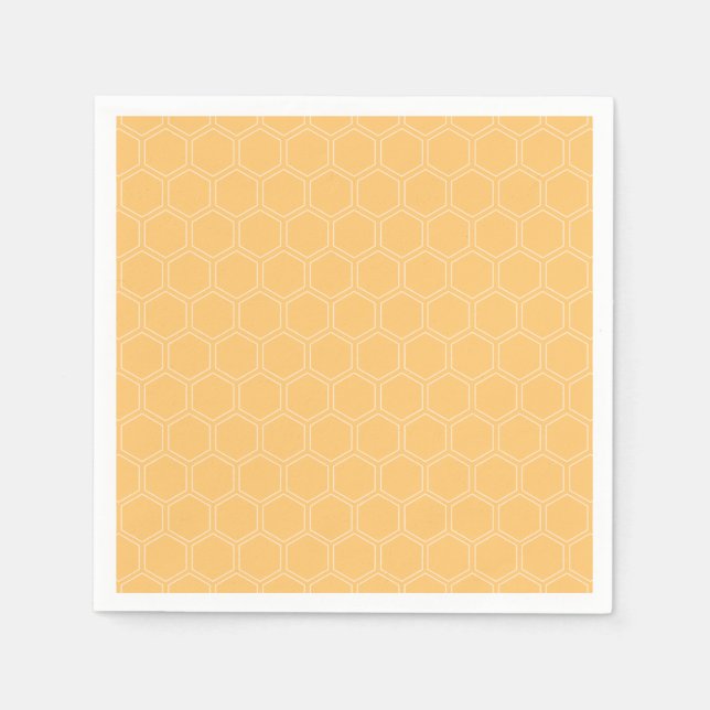Honeycomb Pattern Bumblebee Baby Shower  Napkin (Front)