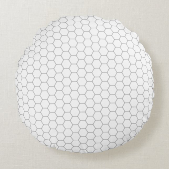 Honeycomb pattern hexagon design round cushion (Front)
