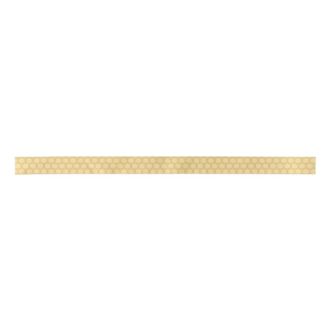 Honeycomb Pattern Honey-Yellow Beekeeper           Satin Ribbon (Front)