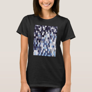 Honeycomb Pattern In Blue Tones Hexagon Painting T-Shirt